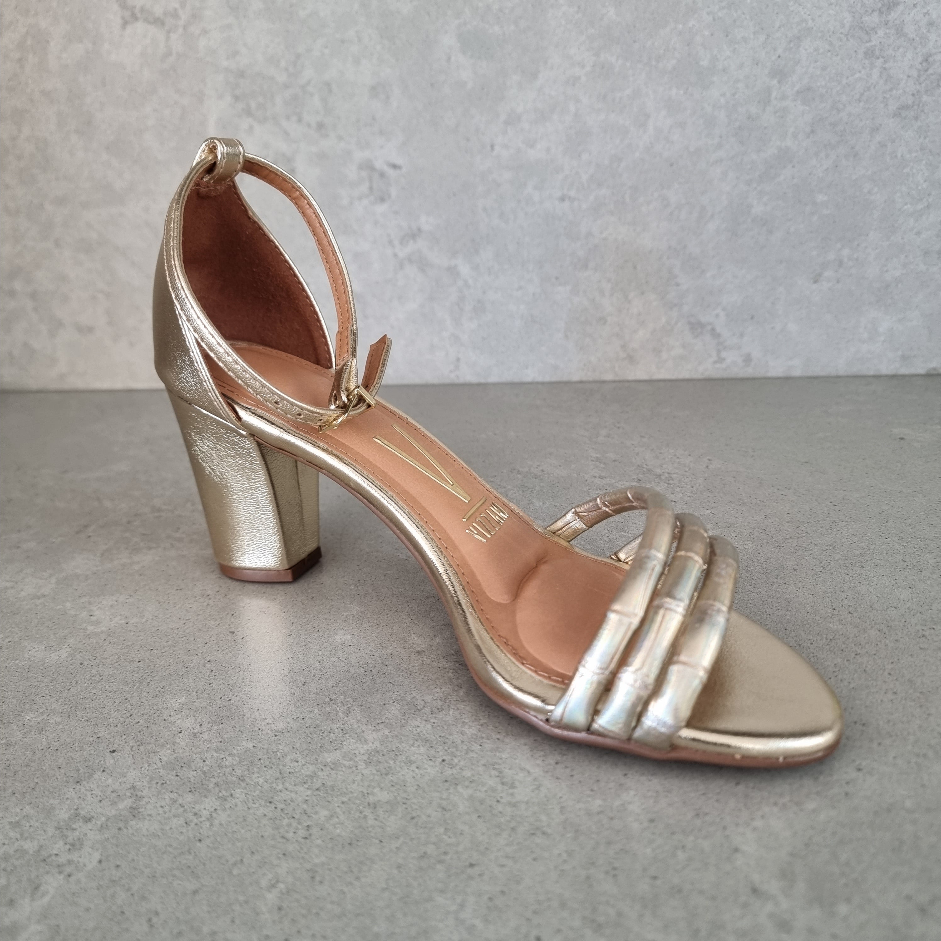 Vizzano 6262-1207 Block Heel Sandal in Golden