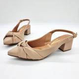 Vizzano 1220-358 Block Heel Slingback Pump in Beige