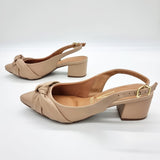 Vizzano 1220-358 Block Heel Slingback Pump in Beige