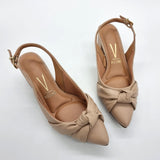 Vizzano 1220-358 Block Heel Slingback Pump in Beige