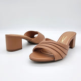 Vizzano 6291-1153 Block Heel Slip-on Sandal in Camel