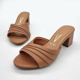 Vizzano 6291-1153 Block Heel Slip-on Sandal in Camel