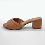 Vizzano 6291-1153 Block Heel Slip-on Sandal in Camel