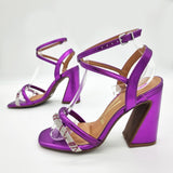 Vizzano 6403-417 Block Heel Sandal in Purple Metal