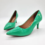 Vizzano 1185-702 Pointy Toe Pump in Green Pine Patent