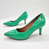 Vizzano 1185-702 Pointy Toe Pump in Green Pine Patent