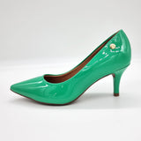 Vizzano 1185-702 Pointy Toe Pump in Green Pine Patent