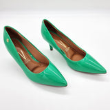 Vizzano 1185-702 Pointy Toe Pump in Green Pine Patent