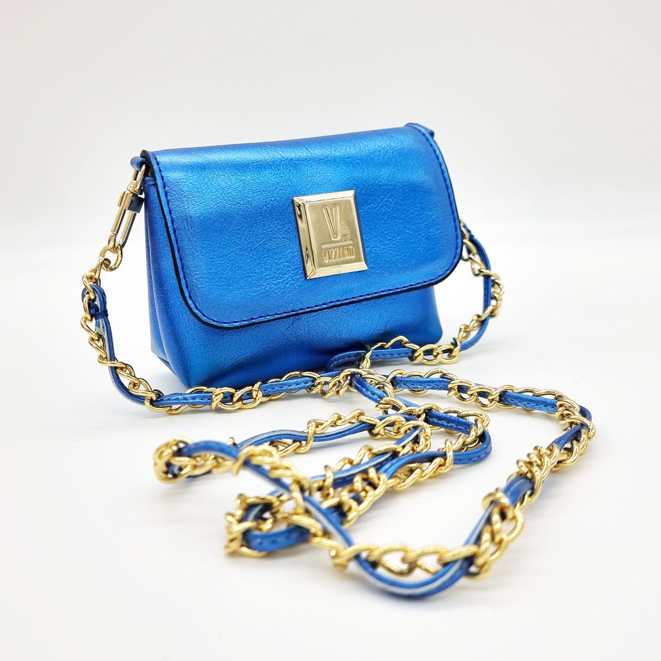 Vizzano 10047-1 Shoulder Bag in Cobalt Blue Napa Metal