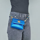 Vizzano 10047-1 Shoulder Bag in Cobalt Blue Napa Metal