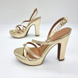 Vizzano 6292-260 High Heel Strappy Platform Sandal in Golden