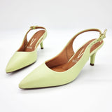 Vizzano 1185-700 Mid Heel Slingback in Mint Napa