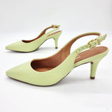 Vizzano 1185-700 Mid Heel Slingback in Mint Napa