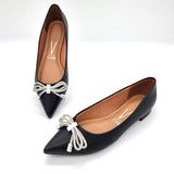 Vizzano 1206-290 Pointy Toe Flat in Black Napa