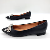 Vizzano 1206-290 Pointy Toe Flat in Black Napa