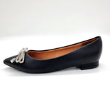 Vizzano 1206-290 Pointy Toe Flat in Black Napa