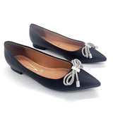 Vizzano 1206-290 Pointy Toe Flat in Black Napa