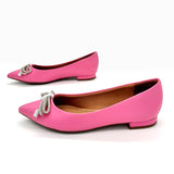 Vizzano 1206-290 Pointy Toe Flat in Pink Napa