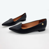 Vizzano 1206-261 Pointy Toe Flat in Black Napa