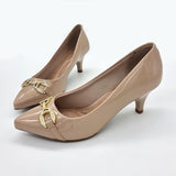 Beira Rio 4076-1302 Pointy Toe Pump in Beige Patent