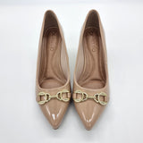 Beira Rio 4076-1302 Pointy Toe Pump in Beige Patent