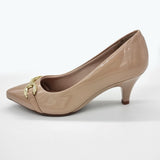 Beira Rio 4076-1302 Pointy Toe Pump in Beige Patent