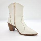 Vizzano 3070-108 Pointy Toe Ankle Boot in Off White Napa