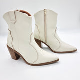 Vizzano 3070-108 Pointy Toe Ankle Boot in Off White Napa