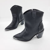 Vizzano 3070-108 Pointy Toe Ankle Boot in Black Napa