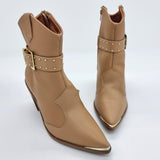 Vizzano 3070-110 Pointy Toe Ankle Boot in Tan Napa