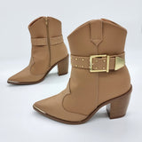 Vizzano 3070-110 Pointy Toe Ankle Boot in Tan Napa