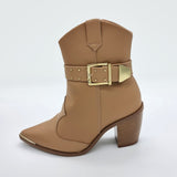 Vizzano 3070-110 Pointy Toe Ankle Boot in Tan Napa