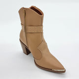 Vizzano 3070-110 Pointy Toe Ankle Boot in Tan Napa