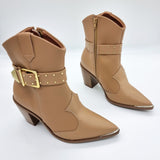 Vizzano 3070-110 Pointy Toe Ankle Boot in Tan Napa