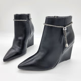 Vizzano 3099-101 Wedge Heel Boot in Black Napa