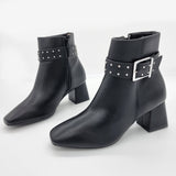 Vizzano 3098-103 Block Heel Boot in Black Napa