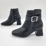 Vizzano 3098-103 Block Heel Boot in Black Napa