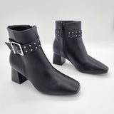 Vizzano 3098-103 Block Heel Boot in Black Napa