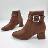 Vizzano 3098-103 Block Heel Boot in Cinnamon Napa