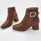 Vizzano 3098-103 Block Heel Boot in Cinnamon Napa