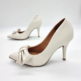 Vizzano 1184-1183 Pointy Toe Pump in Off White Napa