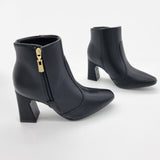 Beira Rio 9086-102 Block Heel Ankle Boot in Black