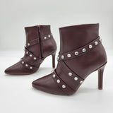 Vizzano 3049-247 Pointy Toe Stiletto Heel Ankle Boot in Burgundy