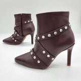 Vizzano 3049-247 Pointy Toe Stiletto Heel Ankle Boot in Burgundy