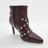 Vizzano 3049-247 Pointy Toe Stiletto Heel Ankle Boot in Burgundy