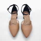 Beira Rio 4182-204 Pointy Toe Ankle Strap Pump in Tan/Black