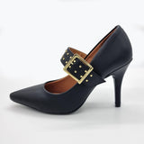 Vizzano 1184-1181 Studded Mary-Jane Pointy Toe Pump in Black