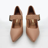 Vizzano 1184-1181 Studded Mary-Jane Pointy Toe Pump in Nude