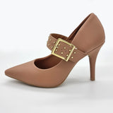 Vizzano 1184-1181 Studded Mary-Jane Pointy Toe Pump in Nude