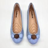 Moleca 5800-101 Round Toe Flat in Jeans